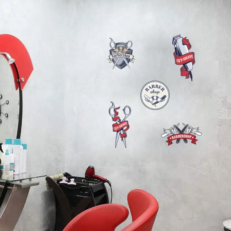 استیکر باروچین مدل آرایشگاه کد 5007 مجموعه 5 عددی