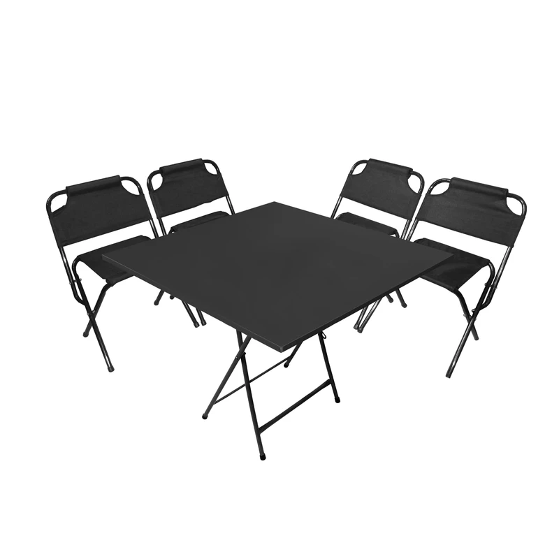 میز و صندلی سفری میزیمو مدل برزنتی پشتدار کد 8794 مجموعه 5 عددی