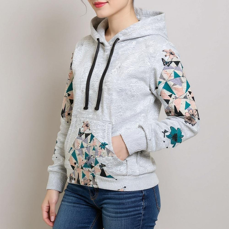 هودی زنانه طرح Flower کد A34