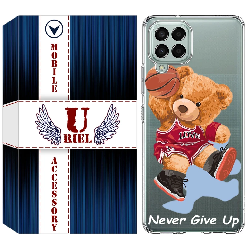 کاور یوریل مدل Clear کد 63 طرح خرس ورزشکار مناسب برای گوشی موبایل سامسونگ Galaxy M33