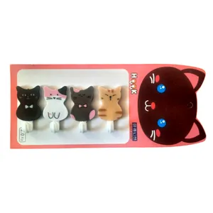 قلاب آویز آشپزخانه مدل گربه بسته 4 عددی