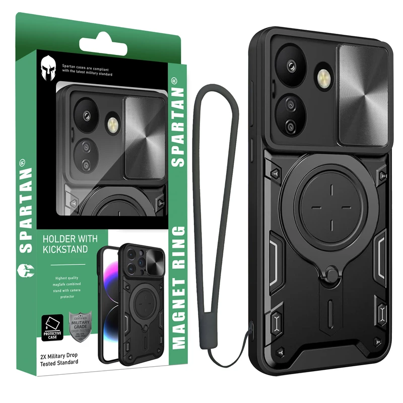 کاور اسپارتان مدل Magnet Ring Strap مناسب برای گوشی موبایل شیائومی Redmi 13C به همراه بند