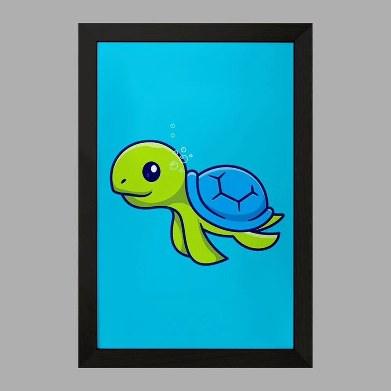 تابلو خندالو مدل حیوانات بامزه لاکپشت کد 29688