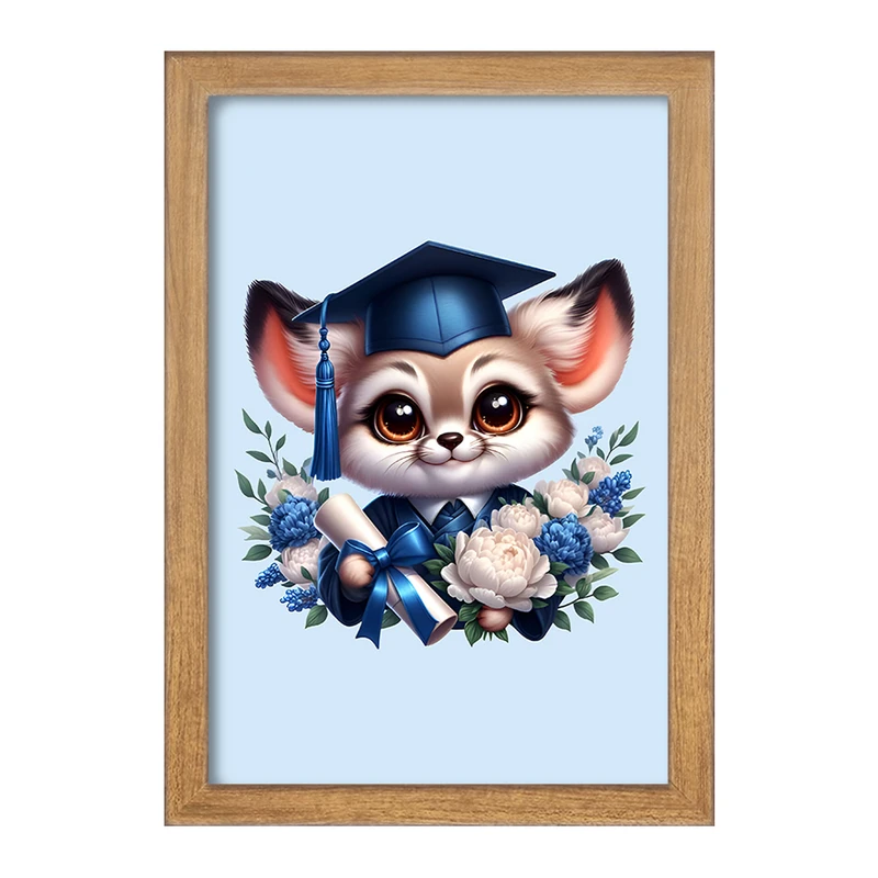 تابلو خندالو مدل گربه فارغ التحصیل کد F7692