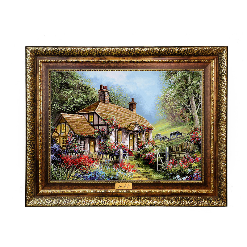 تابلو فرش ماشینی نقش نگار رضوی طرح منظره کد 1713KH