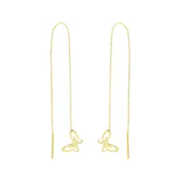 گوشواره طلا 18 عیار زنانه مدل گوشواره بخیه ای طرح پروانه GE008