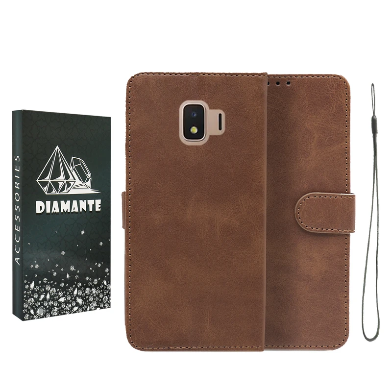 کیف کلاسوری دیامانته مدل Bandaviz Bk مناسب برای گوشی موبایل سامسونگ Galaxy J2 Core به همراه بند آویز