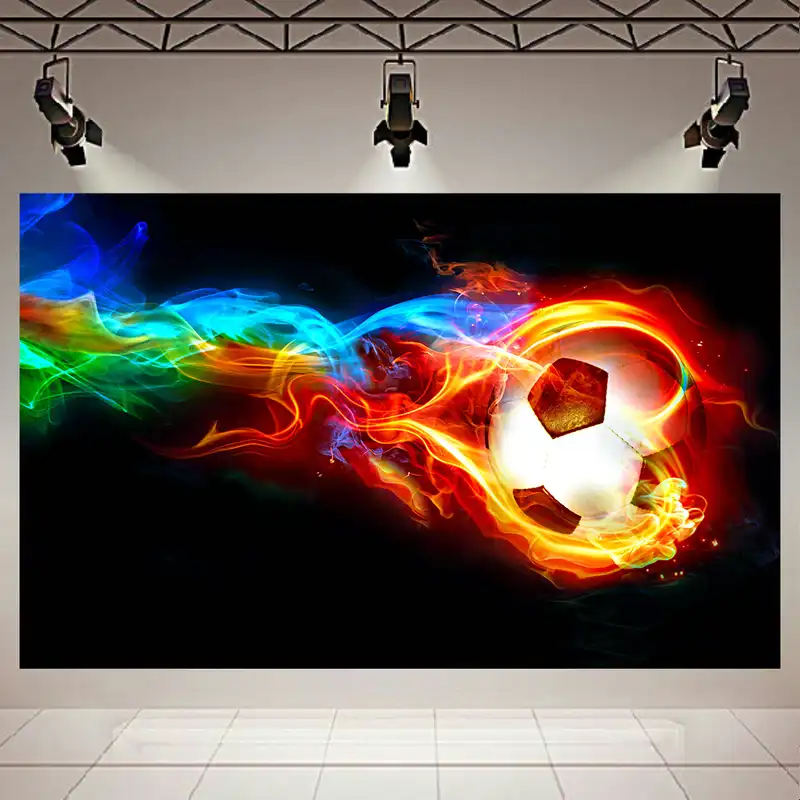 پوستر مدل بک لایت طرح توپ فوتبال آتشین کد AR156