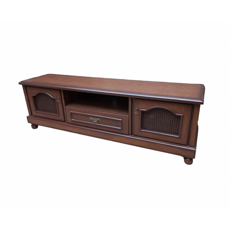 میز تلویزیون مدل حصیری دو کشو راش GH100