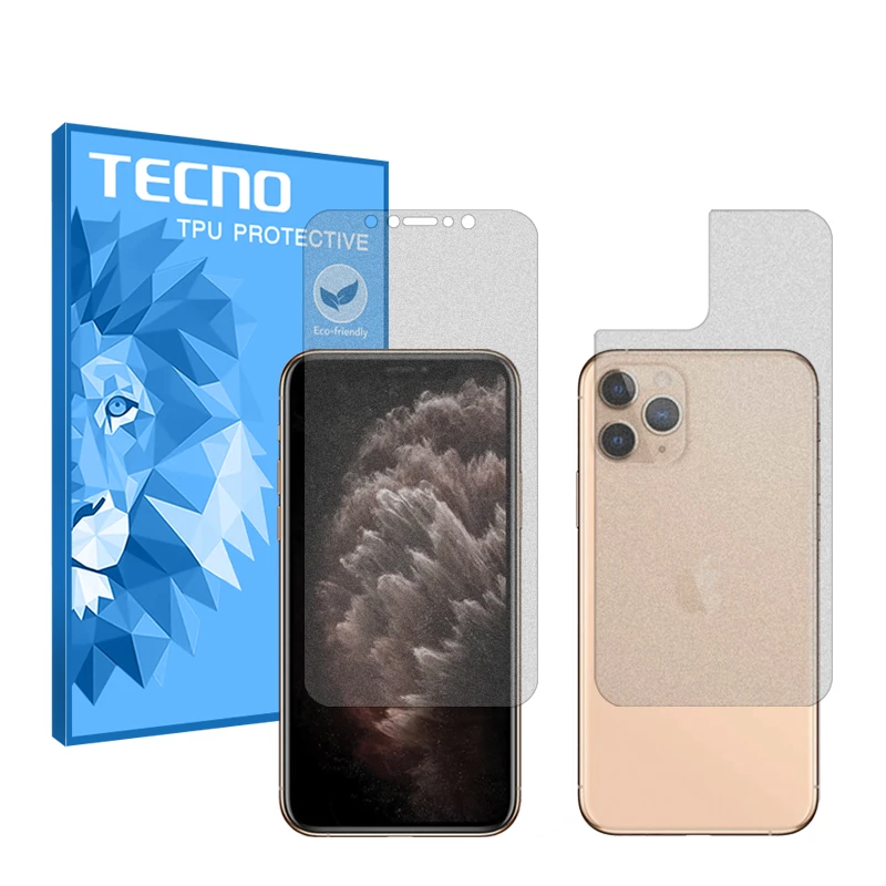 محافظ صفحه نمایش مات تکنو مدل HyMTT مناسب برای گوشی موبایل اپل iPhone 11 Pro Max به همراه محافظ پشت گوشی