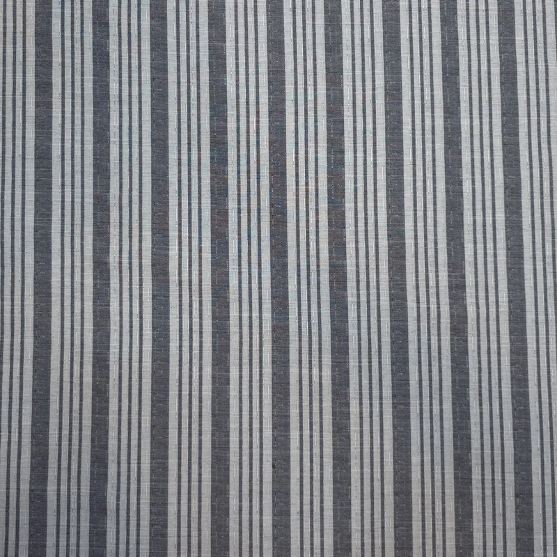 پارچه لباس عرض 1.5 متر مدل شانتون لنین اندونزی راه راه کد02 رنگ زغالی