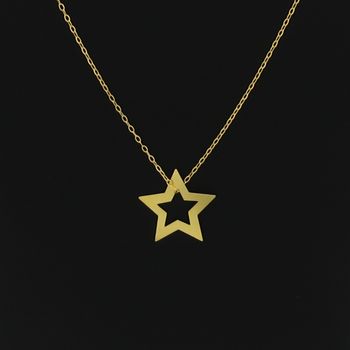 گردنبند طلا 18 عیار زنانه کاپانی طرح ستاره کد KN042