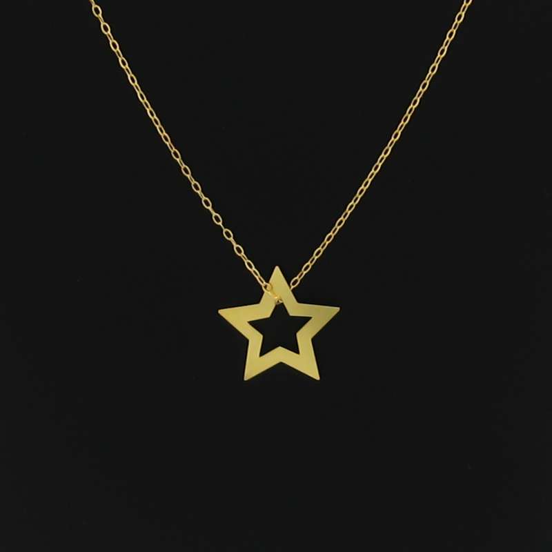 گردنبند طلا 18 عیار زنانه کاپانی طرح ستاره کد KN042