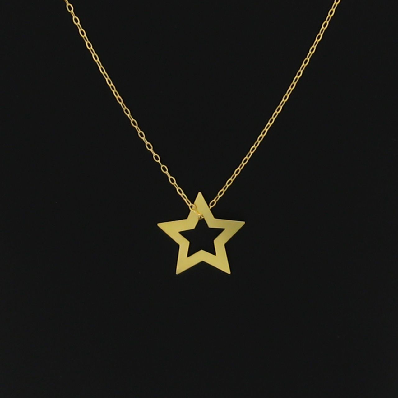 گردنبند طلا 18 عیار زنانه کاپانی طرح ستاره کد KN042 -  - 1