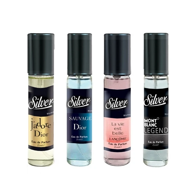 عطر جیبی سیلور فاکس مدل S7 با رایحه خنک تند شیرین حجم 25 میلی لیتر مجموعه 4 عددی