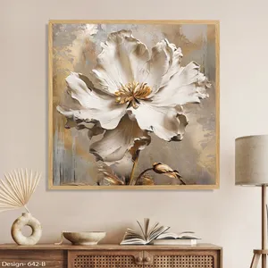 تابلو مدل دکوراتیو گل کد 642B فریم عسلی