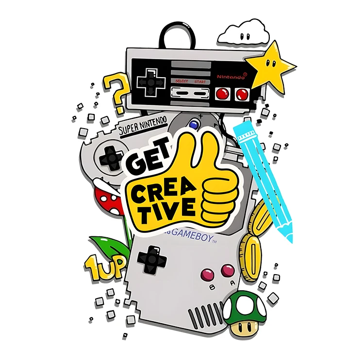 استیکر پارچه و لباس پاد آفرین مدل گیم پلی استیشن گیمر پی اس فایو کد S5305