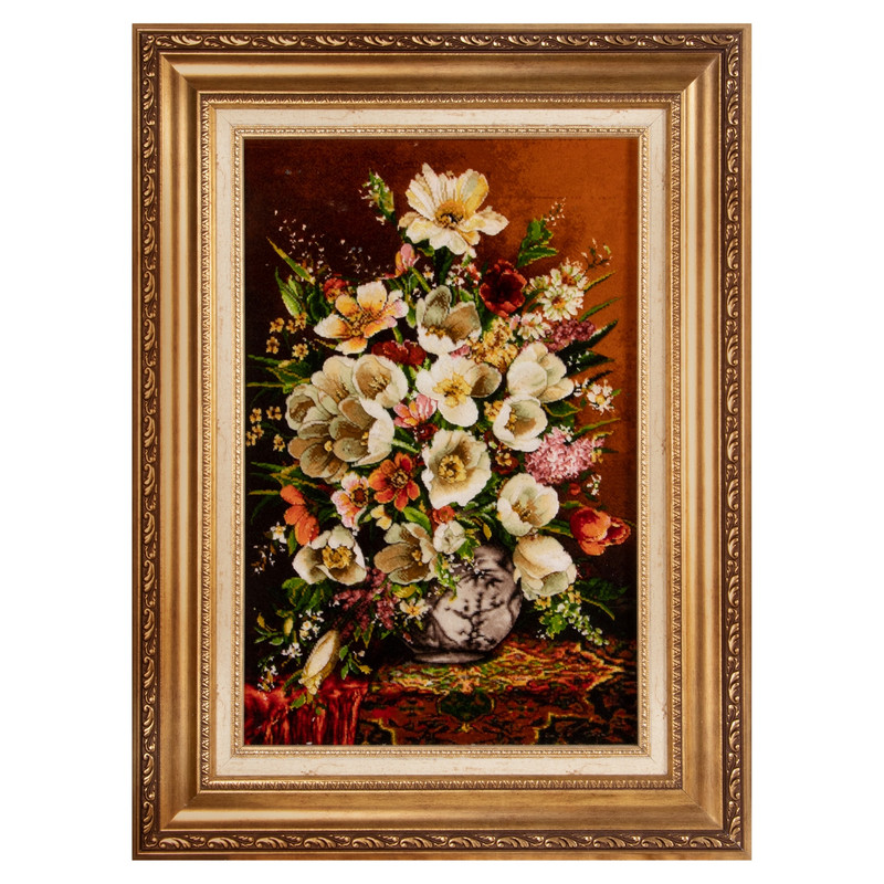 تابلو فرش دستباف سی پرشیا مدل گل در گلدان کد 902939