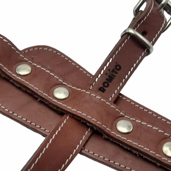 قلاده کمری سگ رومیتو طرح چرمی مدل گلادیاتور5
