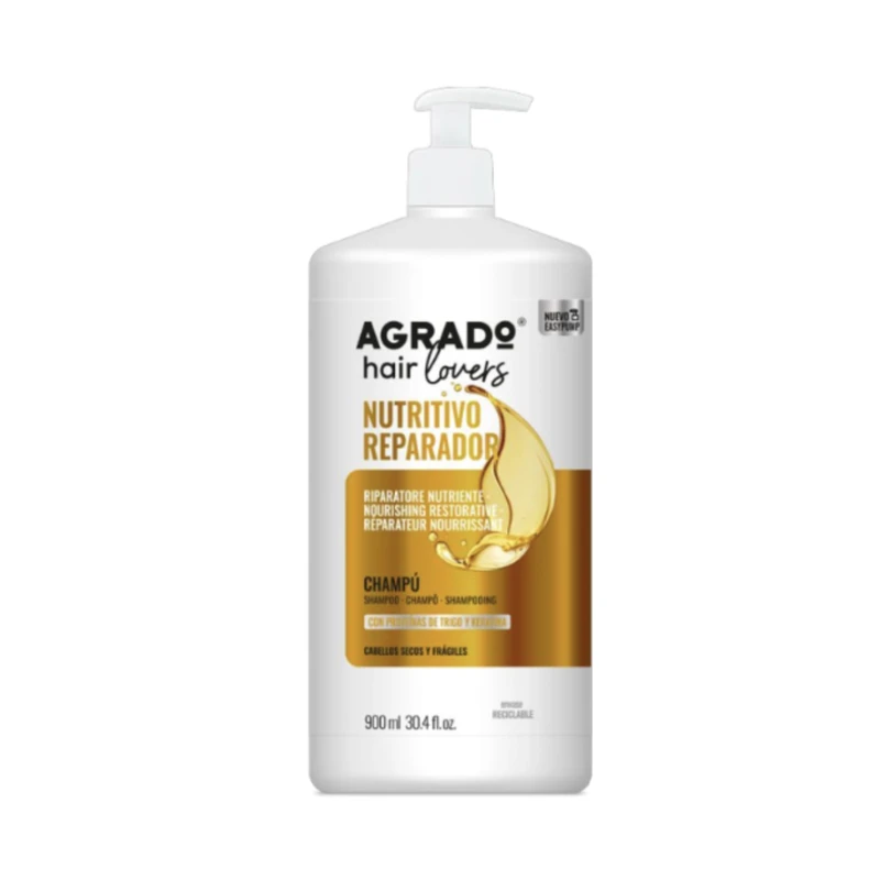 شامپو مو آگرادو مدل NUTRITIVO REPARADOR مناسب برای موهای خشک و شکننده حجم 900 میلی لیتر