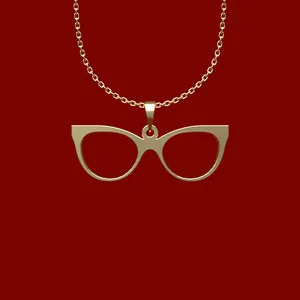 گردنبند طلا 18 عیار زنانه مدوپد مدل عینک کد Q2-1-1176