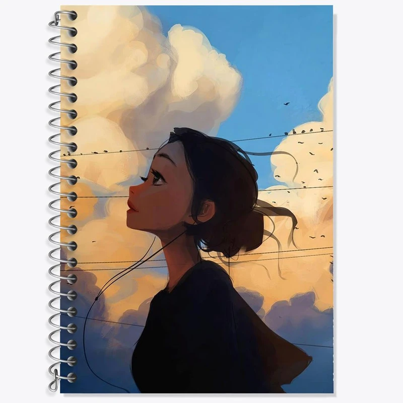 دفتر زبان 50 برگ خندالو مدل سه خط طرح دخترانه کد 25622