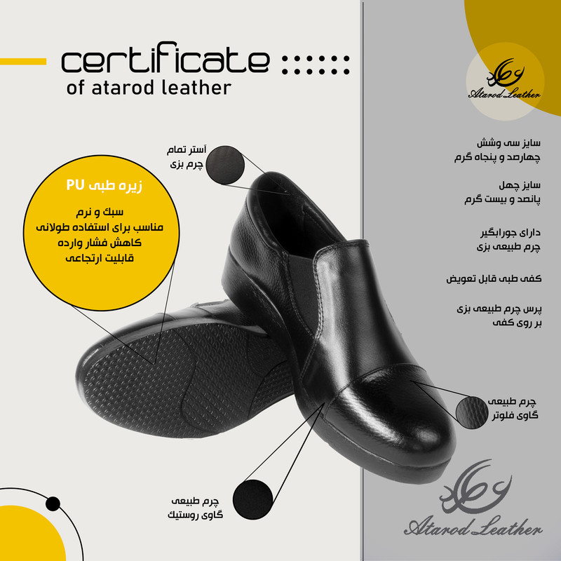 کفش طبی زنانه چرم عطارد مدل چرم طبیعی کد SH78 3 در وبزینر کفش طبی زنانه چرم عطارد مدل چرم طبیعی کد SH78