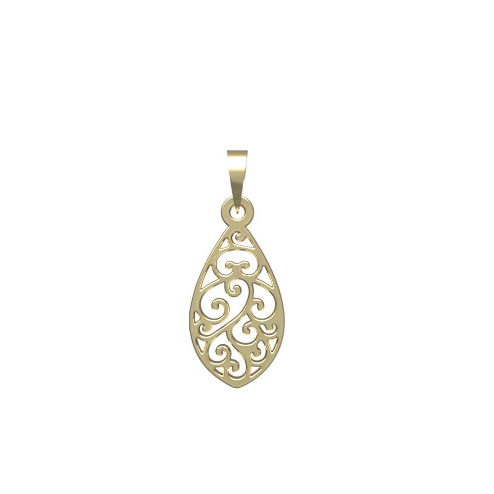آویز گردنبند طلا 18 عیار زنانه مدوپد مدل اسلیمی کد PA1-12756 -  - 2