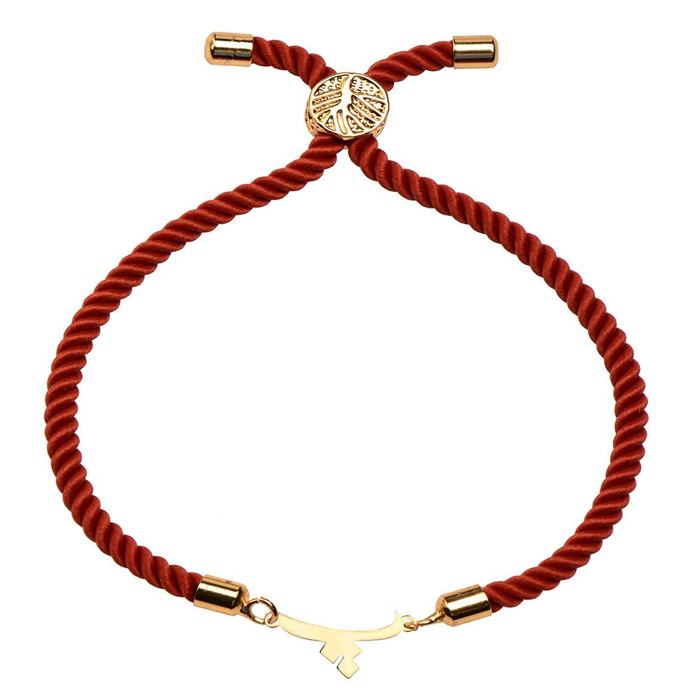 دستبند طلا 18 عیار دخترانه کرابو طرح حرف پ مدل Krd1424