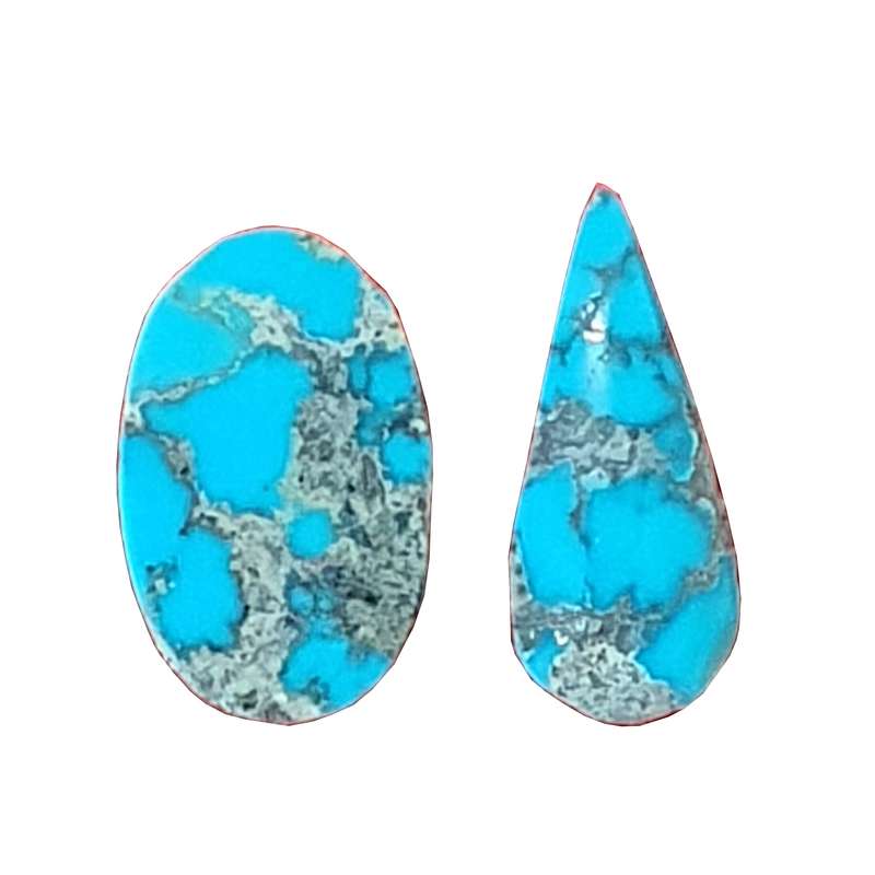 سنگ فیروزه نیشابور کد CZN5014 مجموعه 2 عددی 