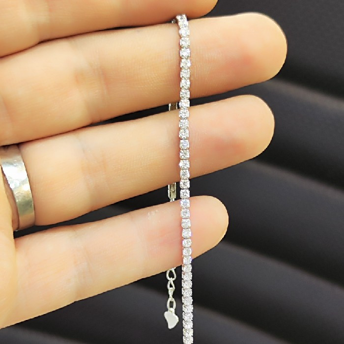 دستبند تنیسی نقره زنانه مدل  سنگ برلیان کد 1400