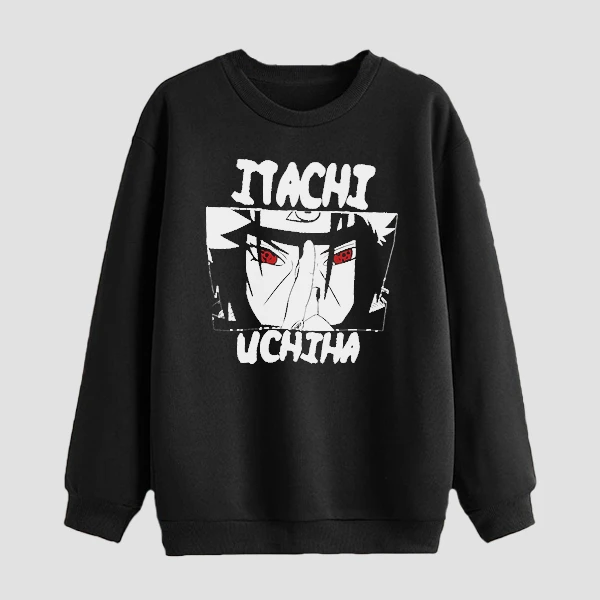 سویشرت دخترانه مدل دورس انیمه ای ناراتو شخصیت ایتاچی کد anm197