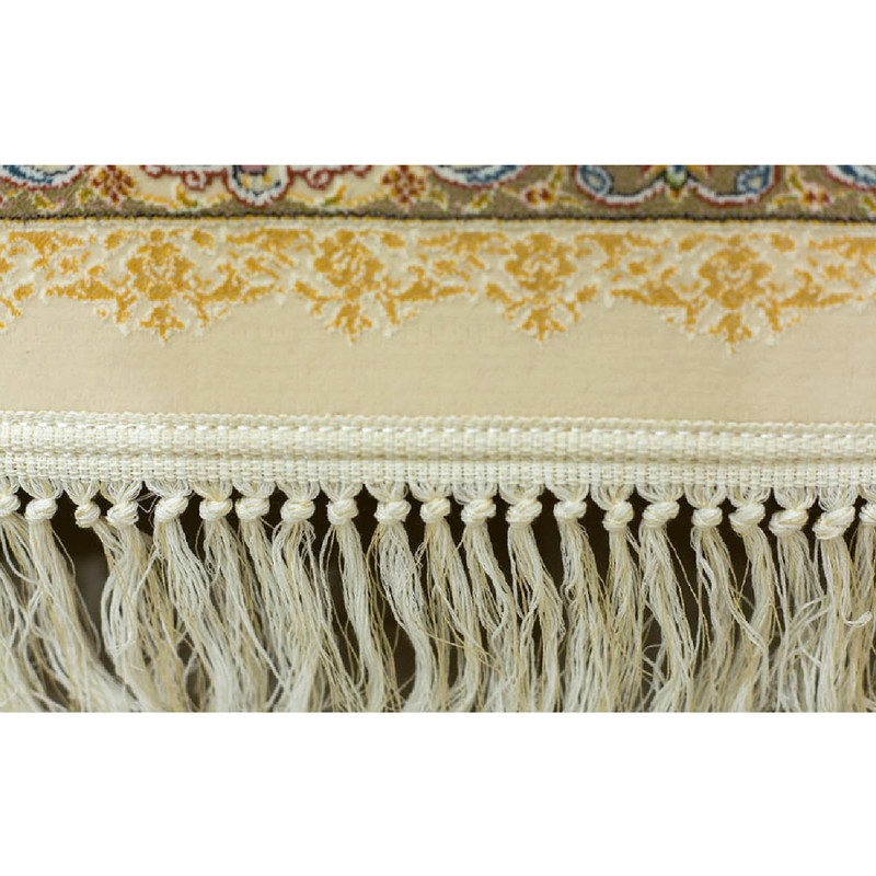 فرش ماشینی افرند کد 2222 زمینه کرم