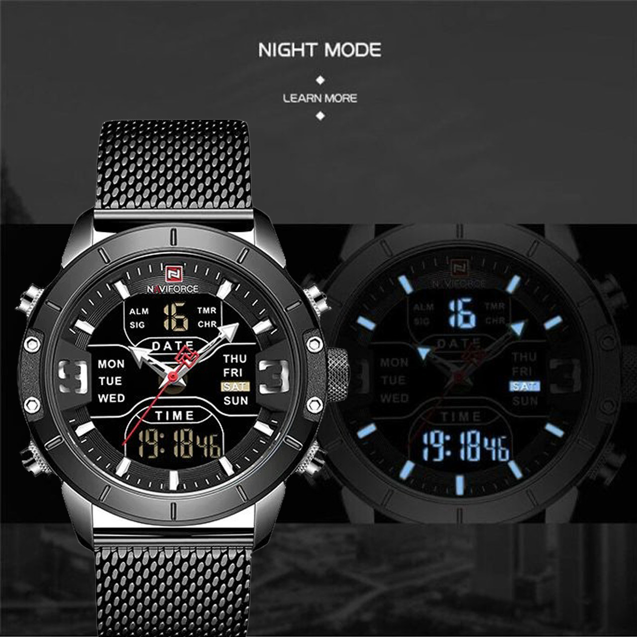 ساعت مچی عقربه ای مردانه نیوی فورس مدل NF9153-BLBW