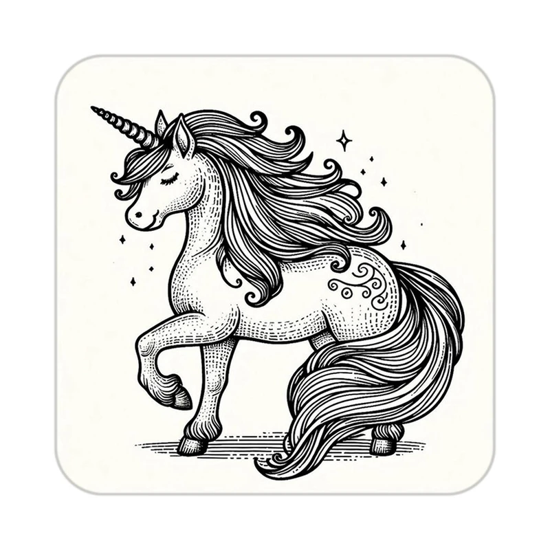 زیر لیوانی کاکتی طرح اسب تک شاخ و یونیکورن مدل mp31423