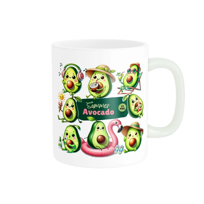 ماگ پادآفرین مدل فانتزی طرح آووکادو کیوت و بامزه آواکادو کد p9853