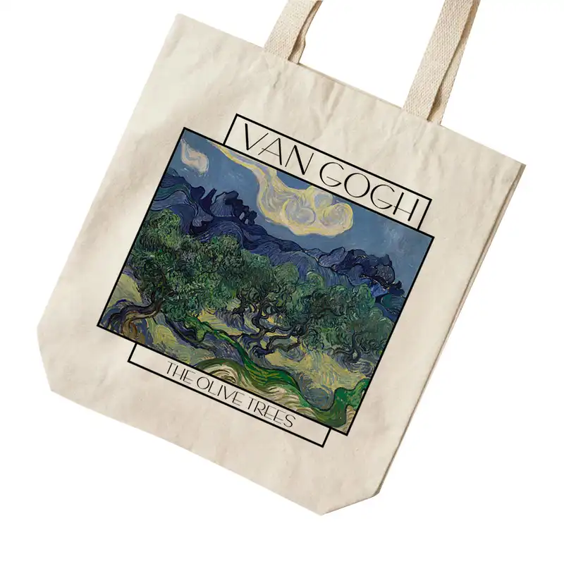 ساک خرید ترمه طراحان ایده مدل درخت های زیتون از ونگوگ کد art013 - s