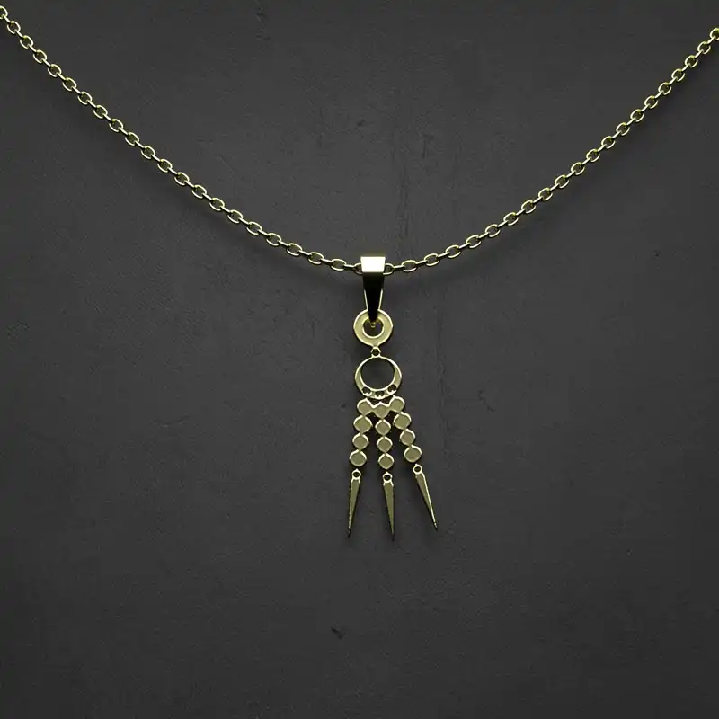 گردنبند طلا 18 عیار زنانه مدوپد مدل هندسی کد AA2-1-1016