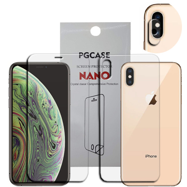 محافظ صفحه نمایش مدل Star Max مناسب برای گوشی موبایل اپل IPHONE X به همراه محافظ لنز دوربین و محافظ پشت گوشی
