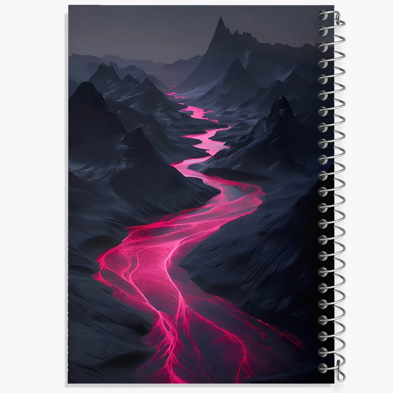 دفتر شطرنجی 50 برگ خندالو طرح مذاب آتشفشان کد F8296