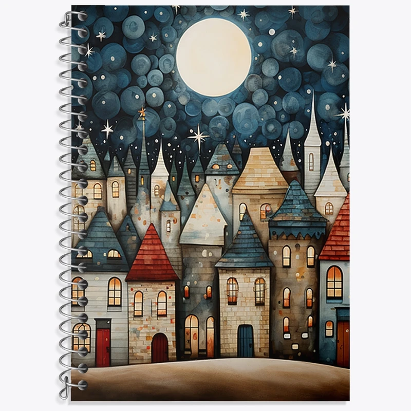 دفتر زبان 50 برگ خندالو مدل دو خط طرح خانه کد N1126