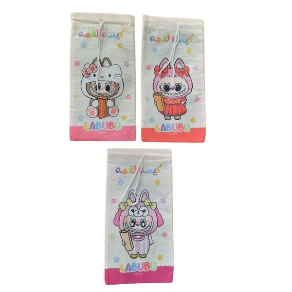 کیسه لقمه مدل لبوبو سایز 25*12 سانتی متر کد mn65 بسته 3 عددی