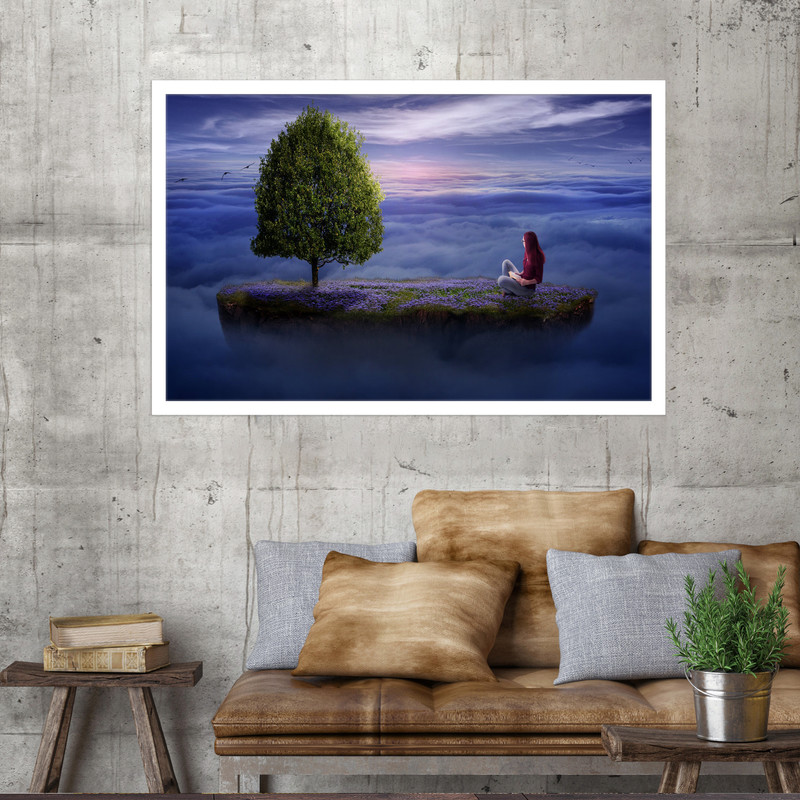 تابلو نوری بکلیت طرح رویای شناور زن فانتزی مدل W-MO1676