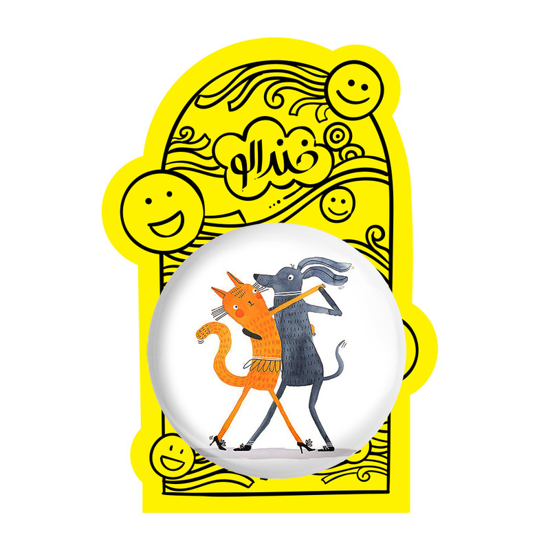 آینه جیبی خندالو طرح گربه و سگ مدل تاشو کد 5236