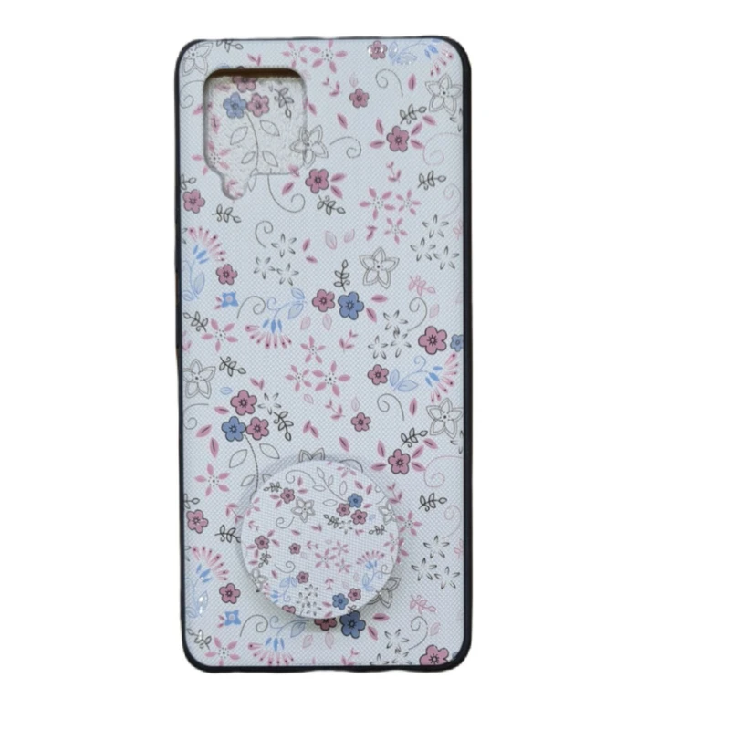 کاور طرح گل کد 448 مناسب برای گوشی موبایل سامسونگ Galaxy A42 به همراه پاپ سوکت