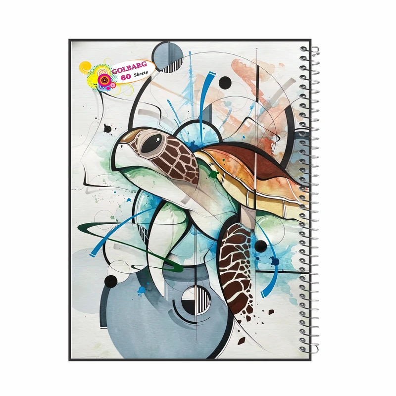 دفتر مشق 60 برگ گلبرگ مدل لاک پشت کد 2097