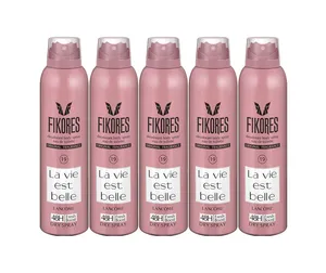 اسپری خوشبوکننده بدن زنانه فیکورس مدل La vie est Belle حجم 200 میلی لیتر مجموعه 5 عددی