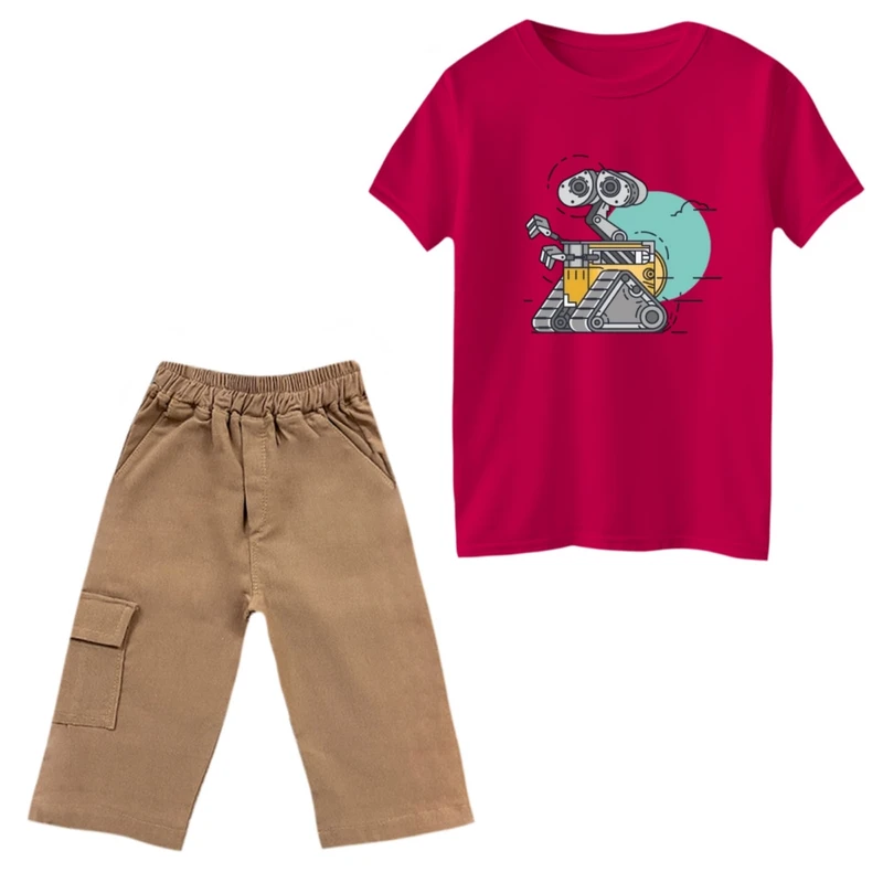 ست تی‌شرت و شلوارک پسرانه مدل والی کد 3