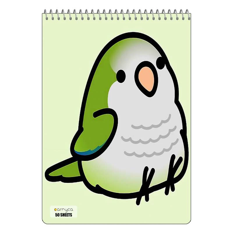 دفتر نقاشی 50 برگ سیمی کارنیکا طرح طوطی Parrot کد 85316