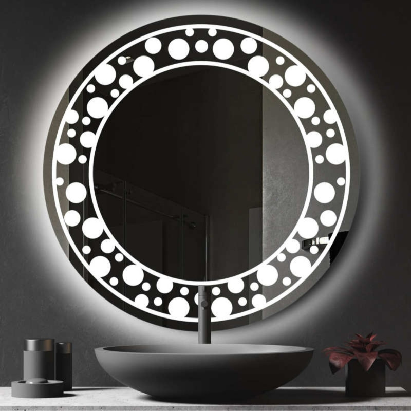 آینه سرویس بهداشتی مدل بک لایت دایره ها